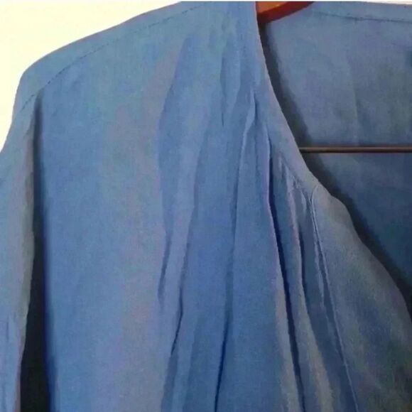 Madewell Tunic Chic Smoke Blue Du Jour Tie Sleeves Dress - Picture 14 of 15